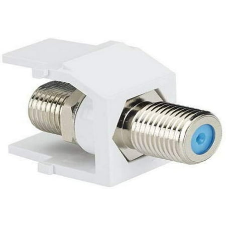 White Panduit NKFWH 1-Port Coupler Module with F-Coaxial Connector 